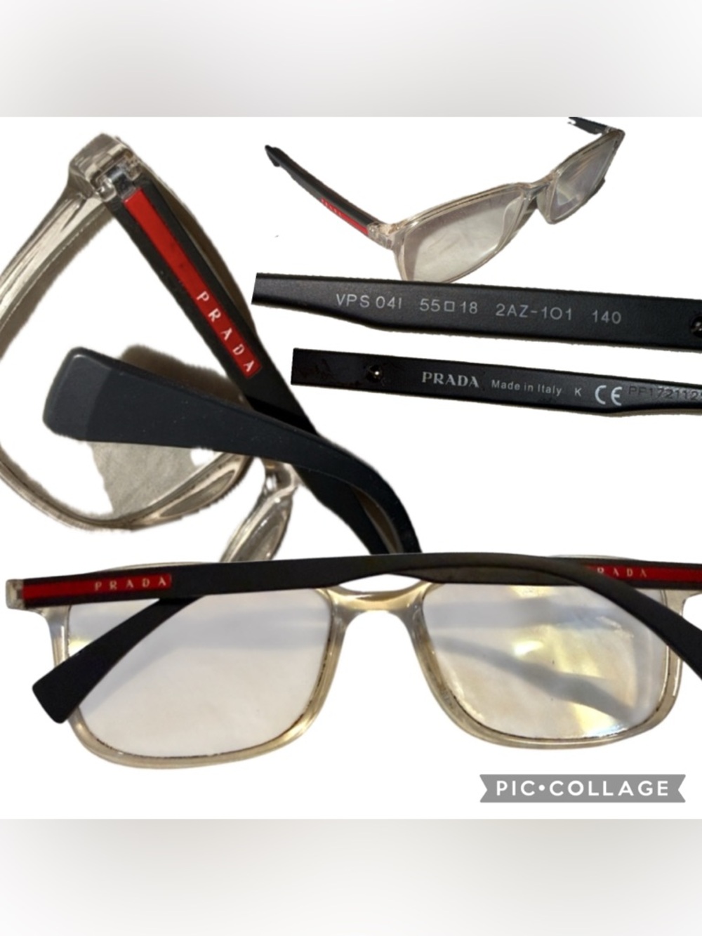 Prada Glasses VPS-041 Clear logo embossed frames